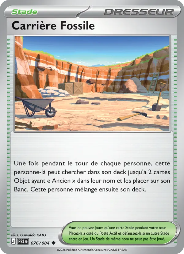 Carte Carrière Fossile de l'extension Nuit Noire, numéro 076/84