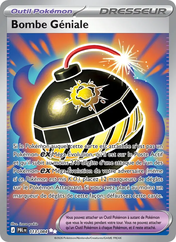 Carte Bombe Géniale de l'extension Nuit Noire, numéro 113/84
