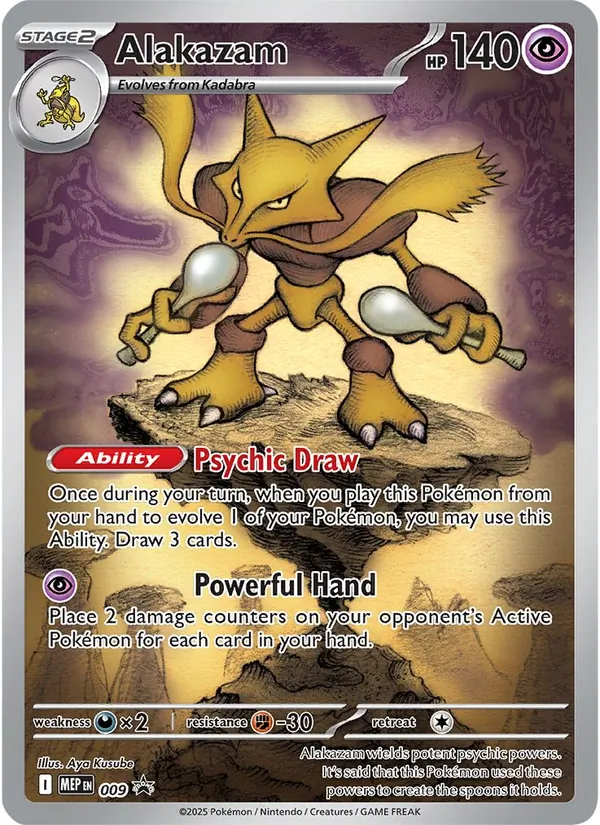 Carte Alakazam de l'extension MEP Black Star Promos, numéro 009