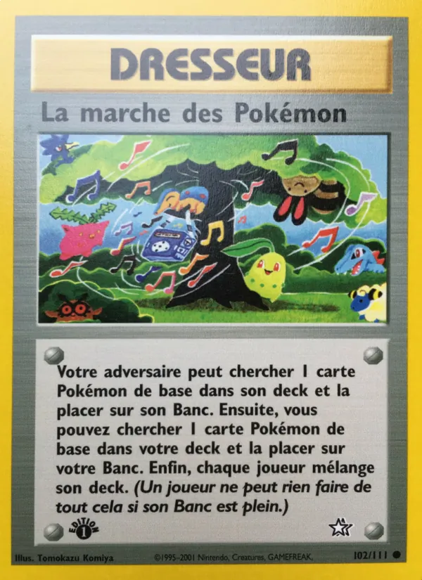 Carte La marche des Pokémon de l'extension Neo Genesis, numéro 102/111