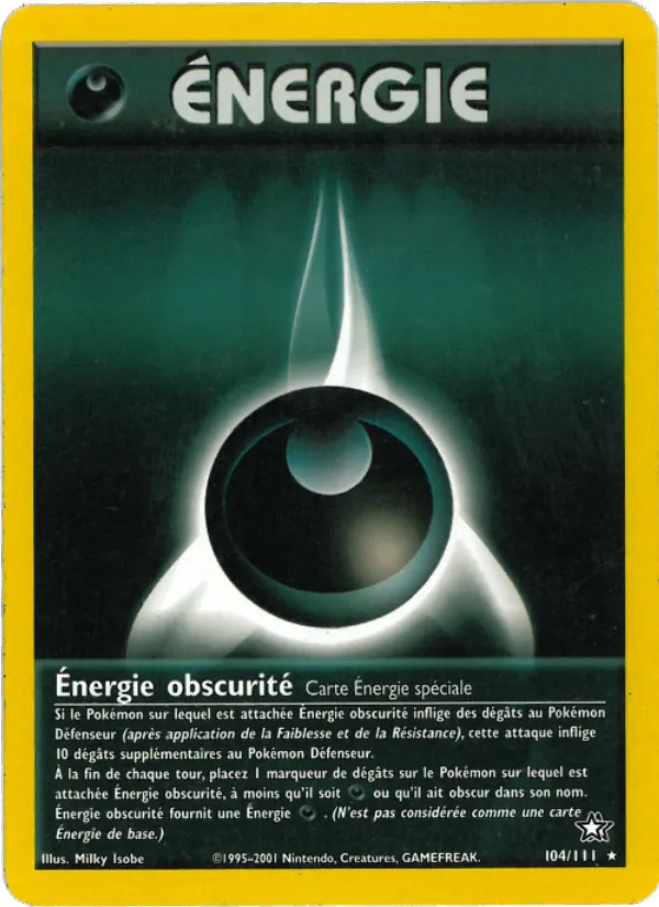 Carte Énergie obscurité de l'extension Neo Genesis, numéro 104/111