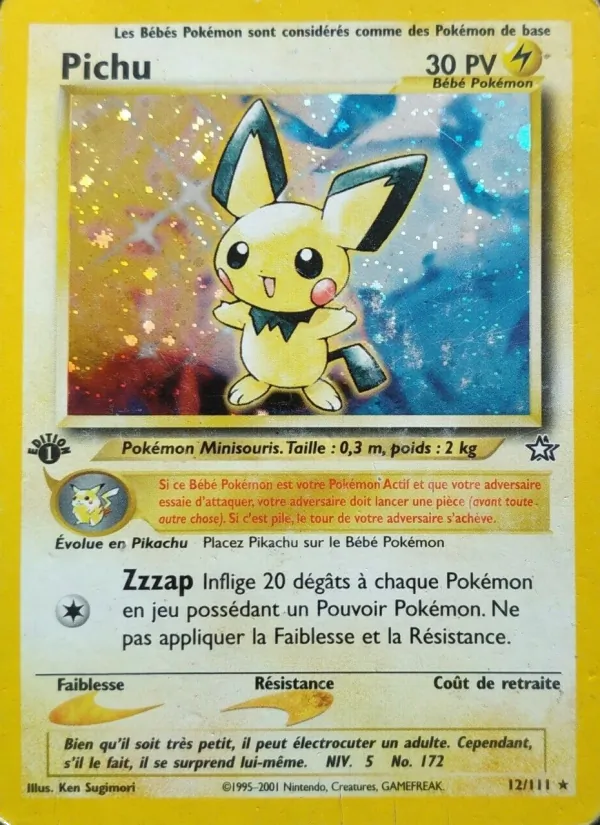 Carte Pichu de l'extension Neo Genesis, numéro 12/111