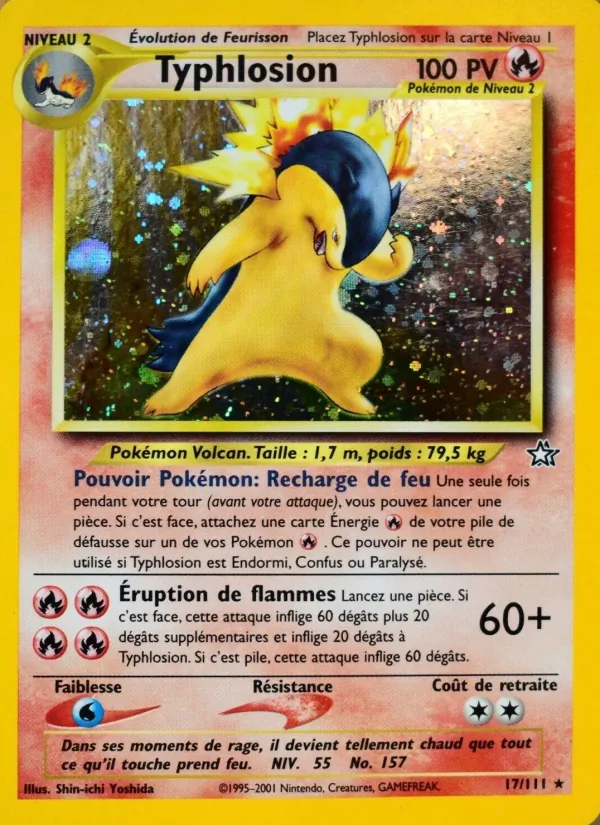 Carte Typhlosion de l'extension Neo Genesis, numéro 17/111