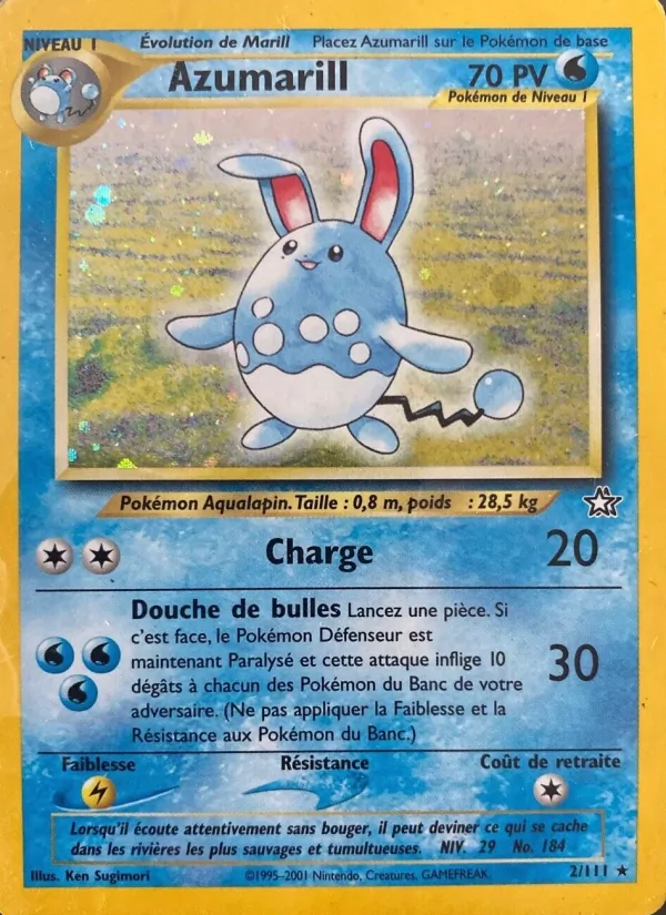Carte Azumarill de l'extension Neo Genesis, numéro 2/111
