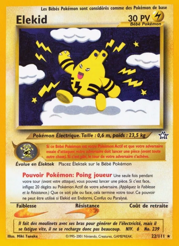 Carte Élekid de l'extension Neo Genesis, numéro 22/111