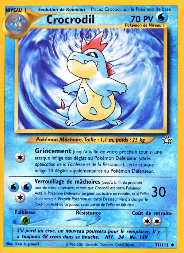 Carte Crocrodil de l'extension Neo Genesis, numéro 31/111