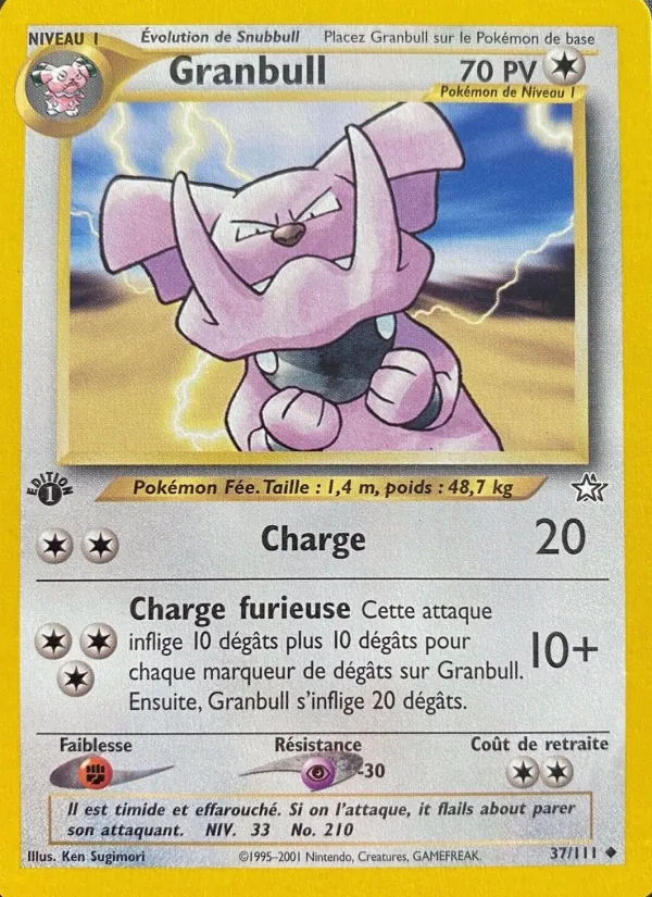 Carte Granbull de l'extension Neo Genesis, numéro 37/111