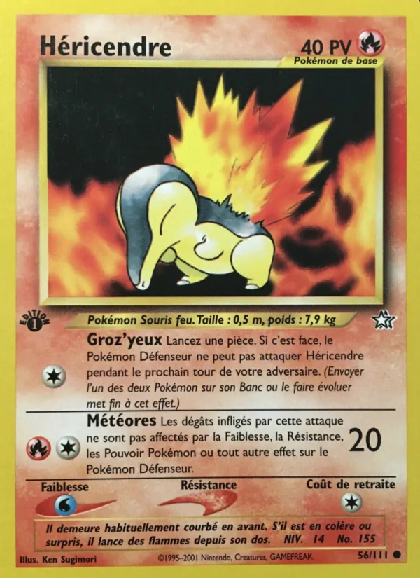 Carte Héricendre de l'extension Neo Genesis, numéro 56/111