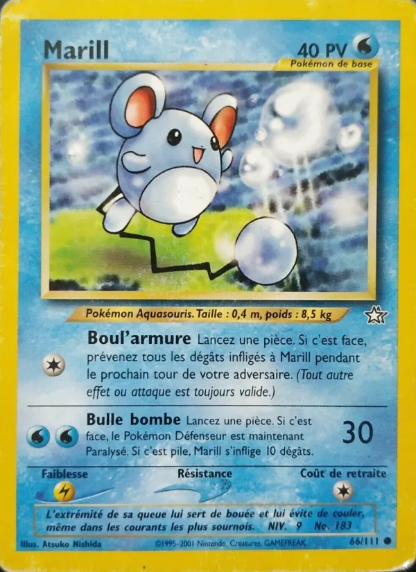 Carte Marill de l'extension Neo Genesis, numéro 66/111