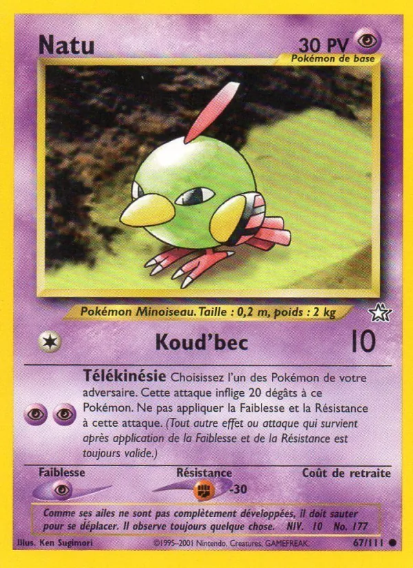 Carte Natu de l'extension Neo Genesis, numéro 67/111