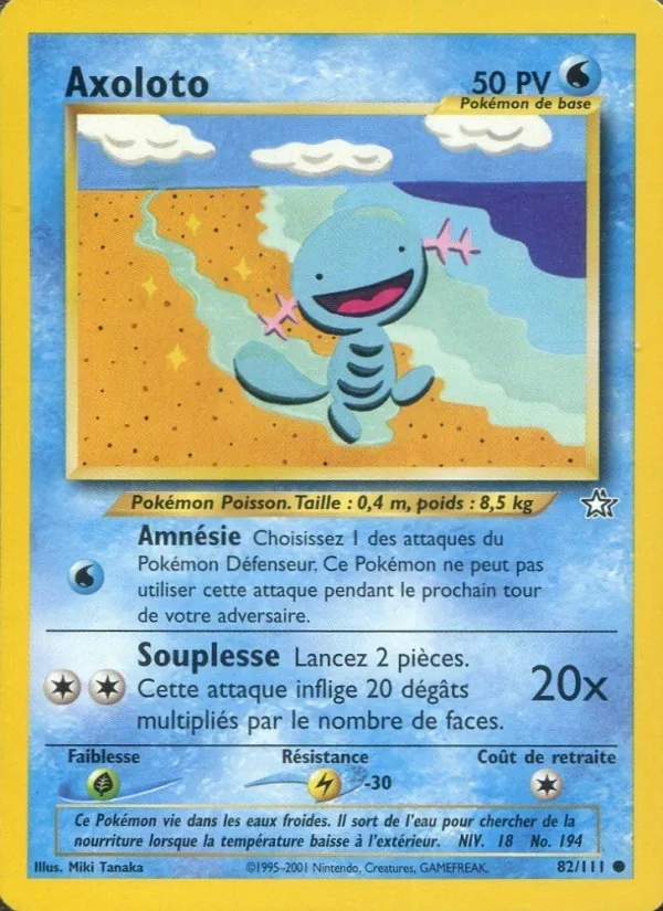 Carte Axoloto de l'extension Neo Genesis, numéro 82/111