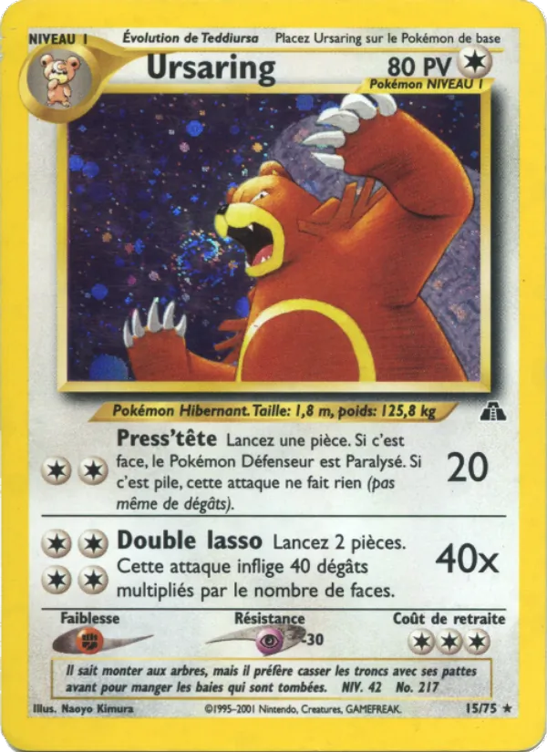 Carte Ursaring de l'extension Neo Discovery, numéro 15/75