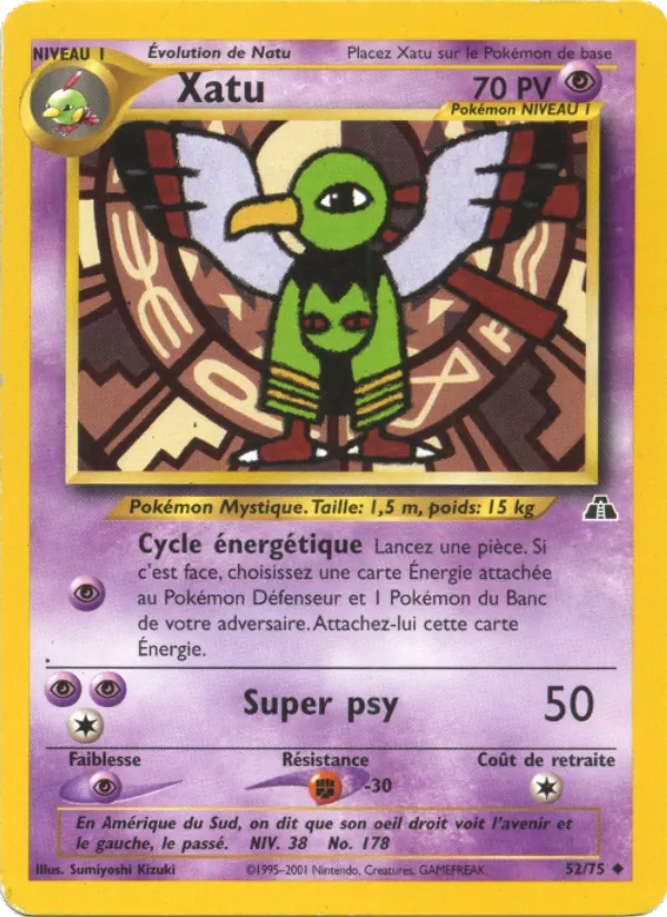 Carte Xatu de l'extension Neo Discovery, numéro 52/75