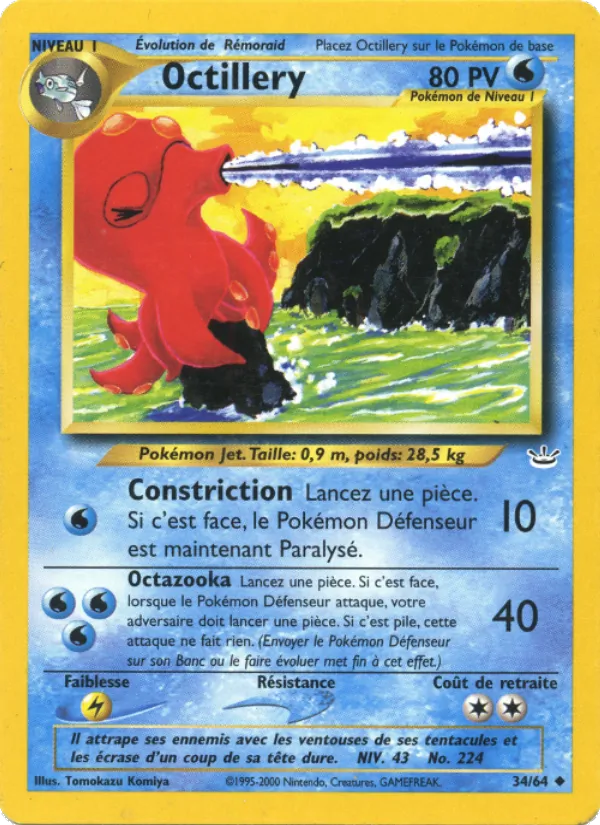 Carte Octillery de l'extension Neo Revelation, numéro 34/64