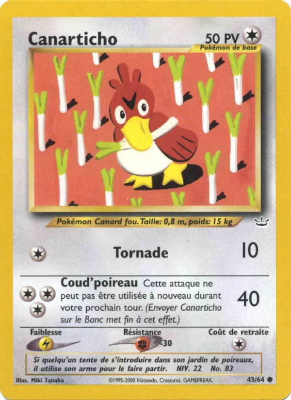 Carte Canarticho de l'extension Neo Revelation, numéro 43/64