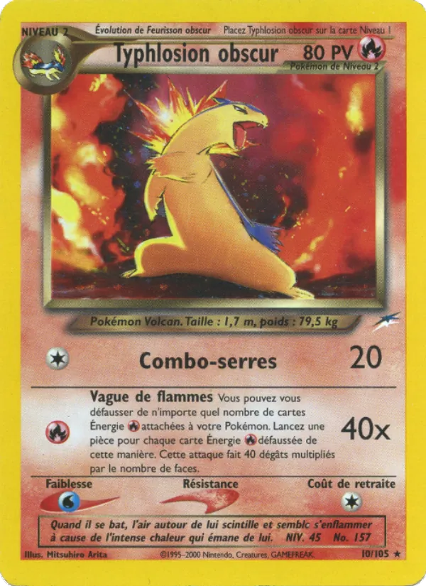 Carte Typhlosion obscur de l'extension Neo Destiny, numéro 10/105