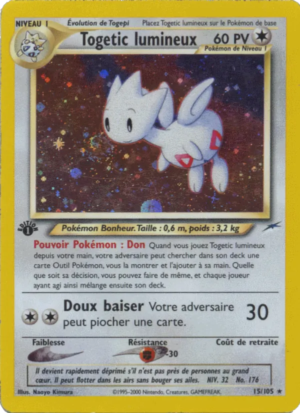 Carte Togetic lumineux de l'extension Neo Destiny, numéro 15/105