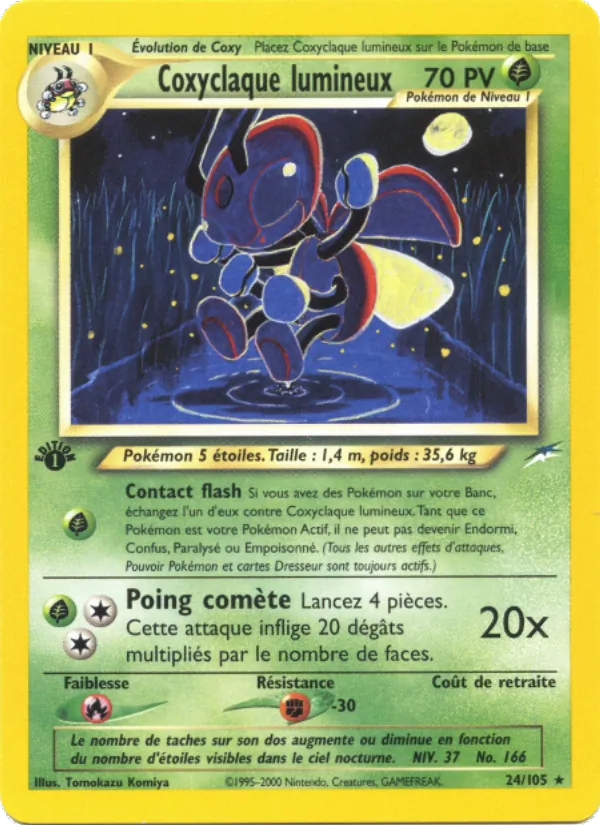 Carte Coxyclaque lumineux de l'extension Neo Destiny, numéro 24/105