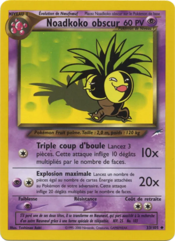 Carte Noadkoko obscur de l'extension Neo Destiny, numéro 33/105