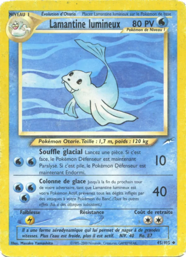 Carte Lamantine lumineux de l'extension Neo Destiny, numéro 45/105