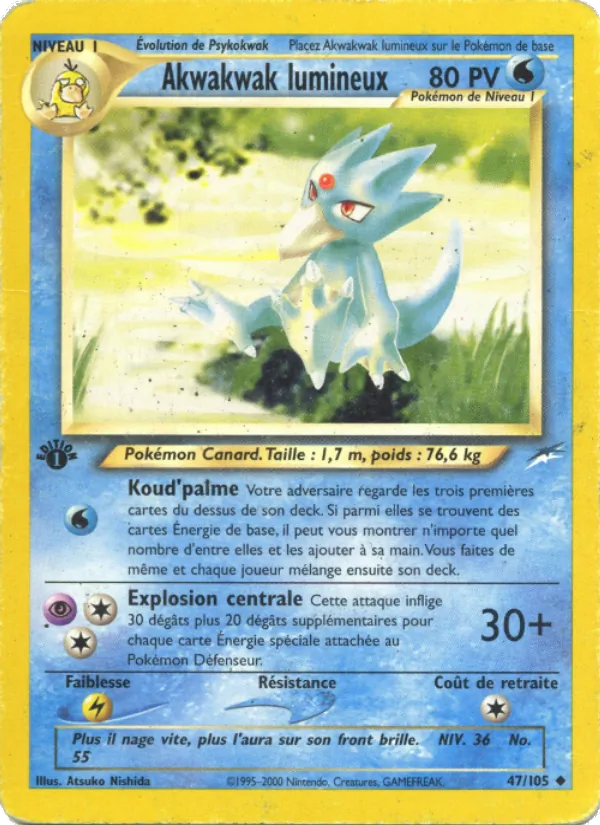 Carte Akwakwak lumineux de l'extension Neo Destiny, numéro 47/105