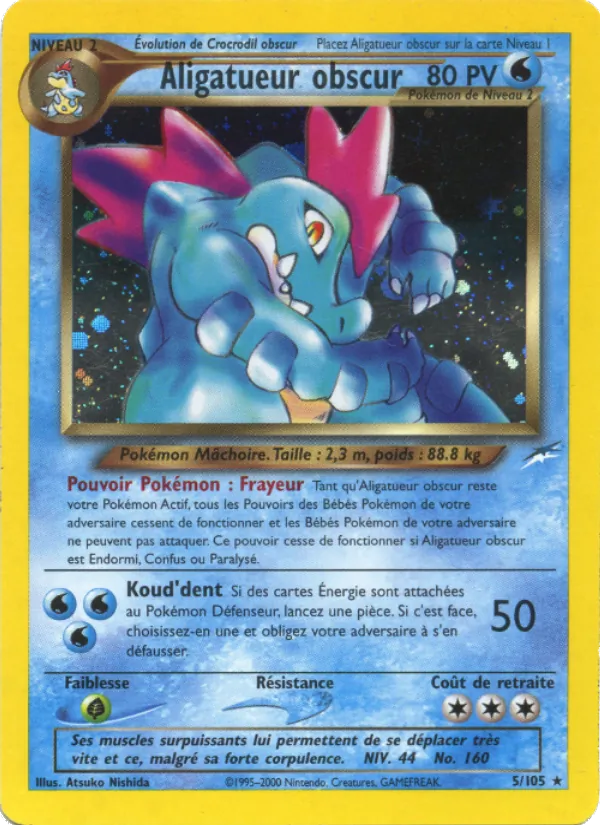 Carte Aligatueur obscur de l'extension Neo Destiny, numéro 5/105