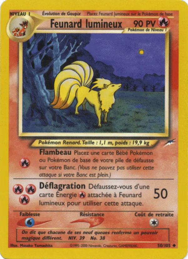 Carte Feunard lumineux de l'extension Neo Destiny, numéro 50/105