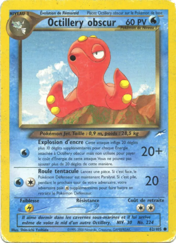 Carte Octillery obscur de l'extension Neo Destiny, numéro 62/105