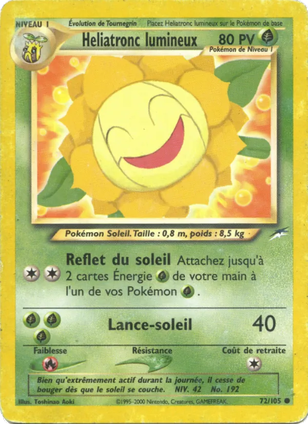 Carte Heliatronc lumineux de l'extension Neo Destiny, numéro 72/105