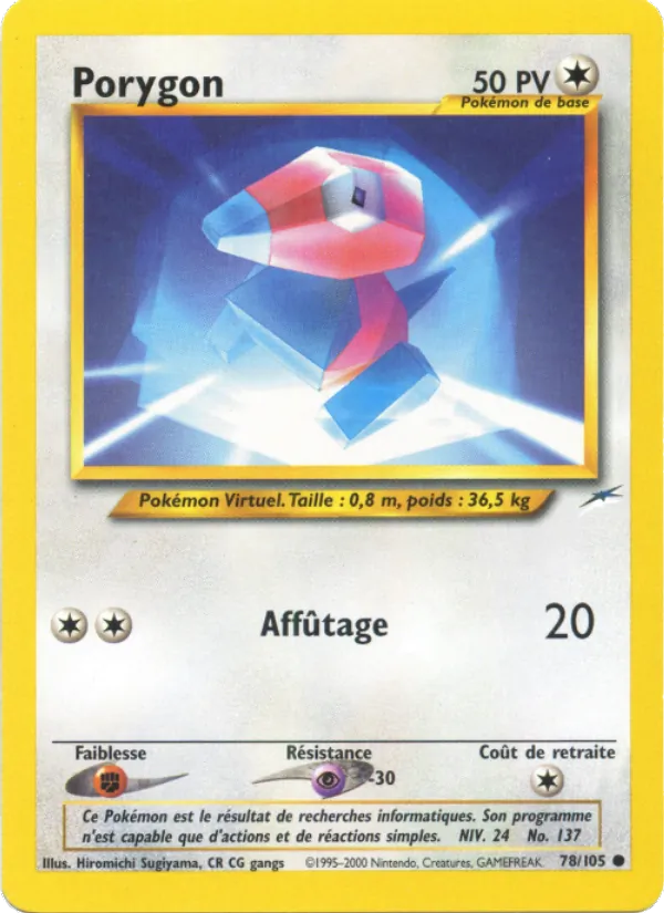 Carte Porygon de l'extension Neo Destiny, numéro 78/105
