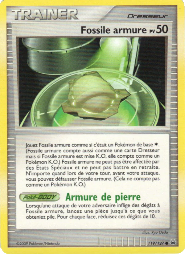 Carte Fossile Armure de l'extension Platine, numéro 119/127