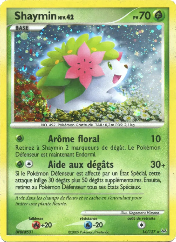Carte Shaymin de l'extension Platine, numéro 14/127
