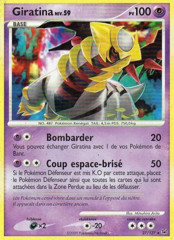 Carte Giratina de l'extension Platine, numéro 27/127