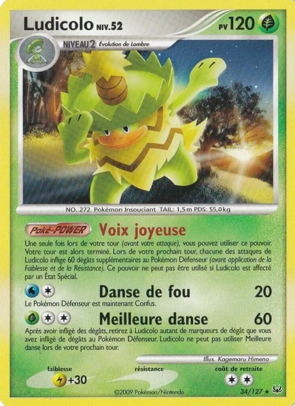 Carte Ludicolo de l'extension Platine, numéro 34/127