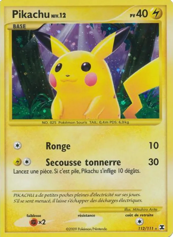 Carte Pikachu Niv. 12 de l'extension Rivaux Émergeants, numéro 112/111
