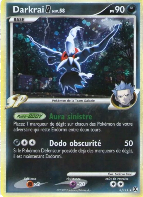 Carte Darkrai G Niv. 58 de l'extension Rivaux Émergeants, numéro 3/111