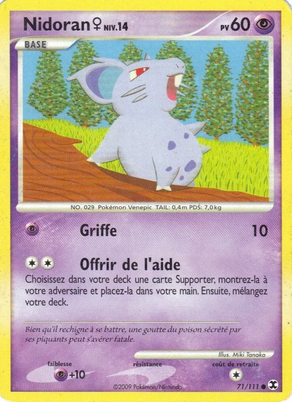 Carte Nidoran♀ Niv. 14 de l'extension Rivaux Émergeants, numéro 71/111