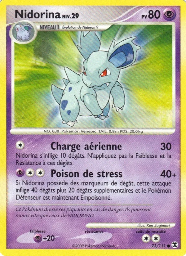 Carte Nidorina Niv. 29 de l'extension Rivaux Émergeants, numéro 73/111