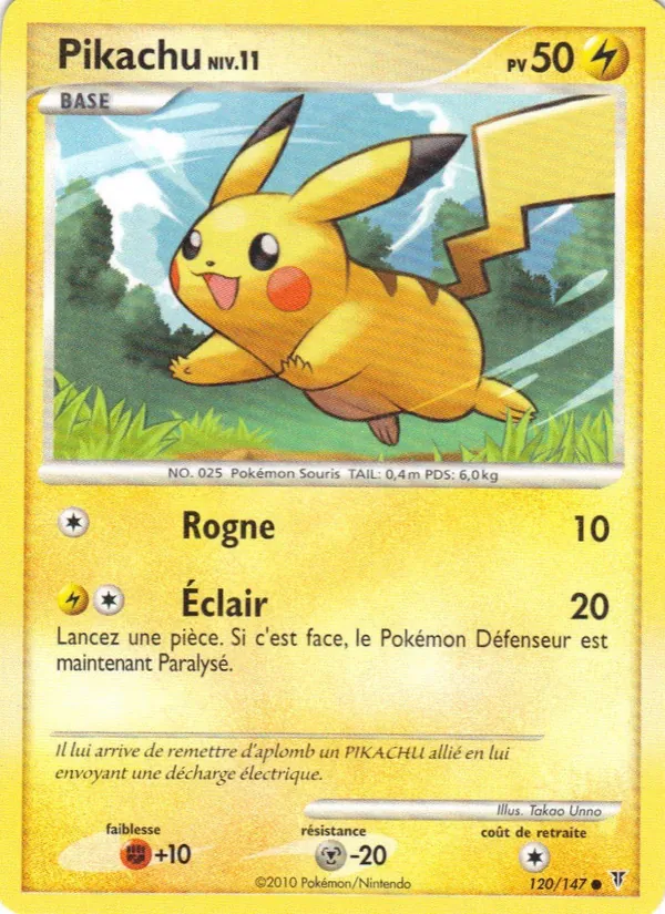 Carte Pikachu de l'extension Vainqueurs Suprêmes, numéro 120/147