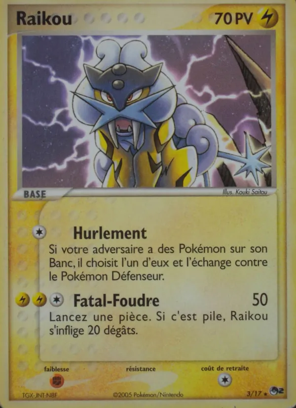 Carte Raikou de l'extension POP Série 2, numéro 3/17