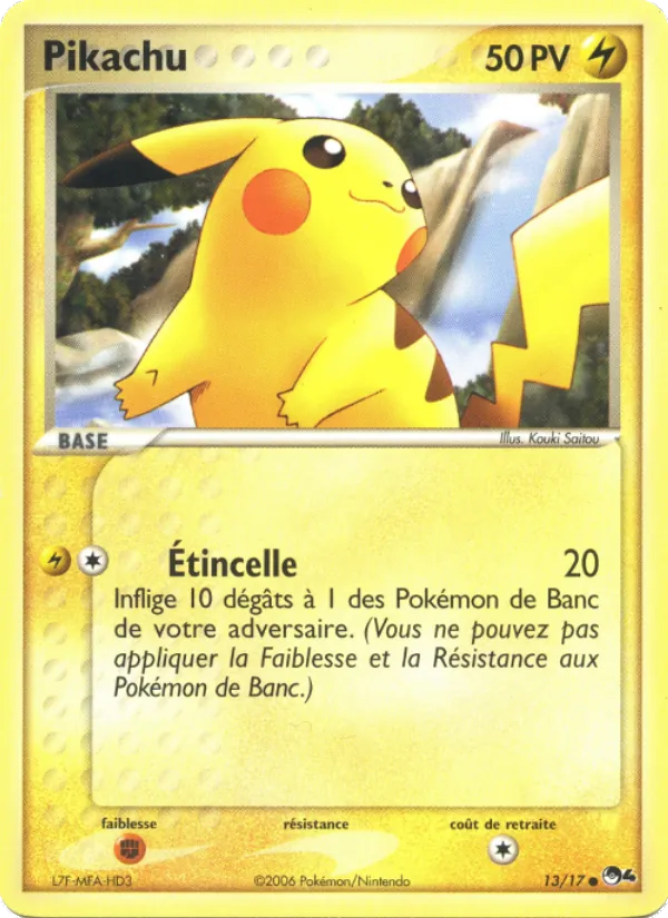 Carte Pikachu de l'extension POP Série 4, numéro 13/17
