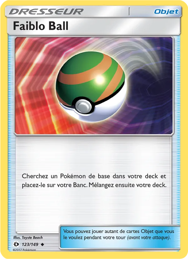 Carte Faiblo Ball de l'extension Soleil et Lune, numéro 123/149