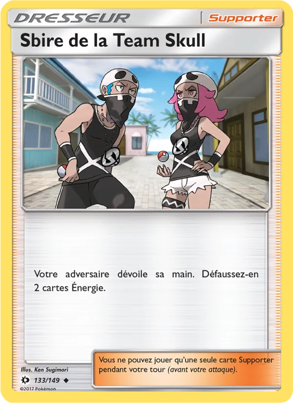 Carte Sbire de la Team Skull de l'extension Soleil et Lune, numéro 133/149