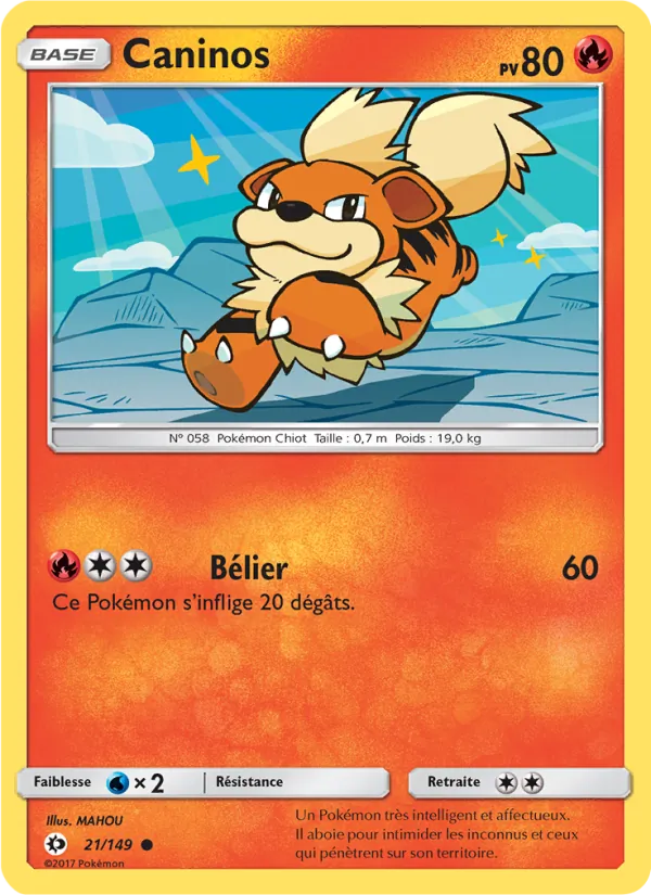 Carte Caninos de l'extension Soleil et Lune, numéro 21/149