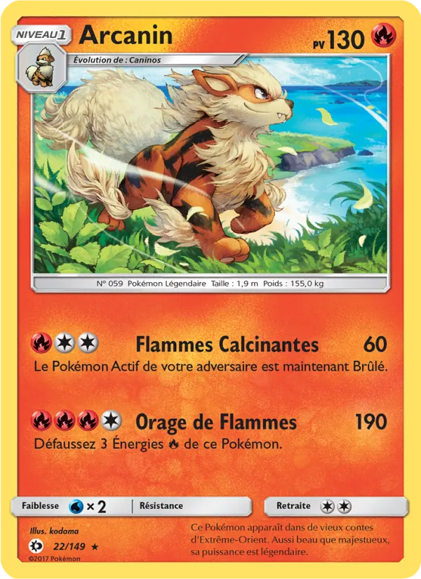 Carte Arcanin de l'extension Soleil et Lune, numéro 22/149
