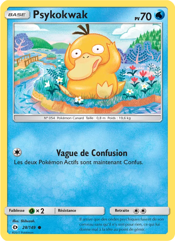 Carte Psykokwak de l'extension Soleil et Lune, numéro 28/149