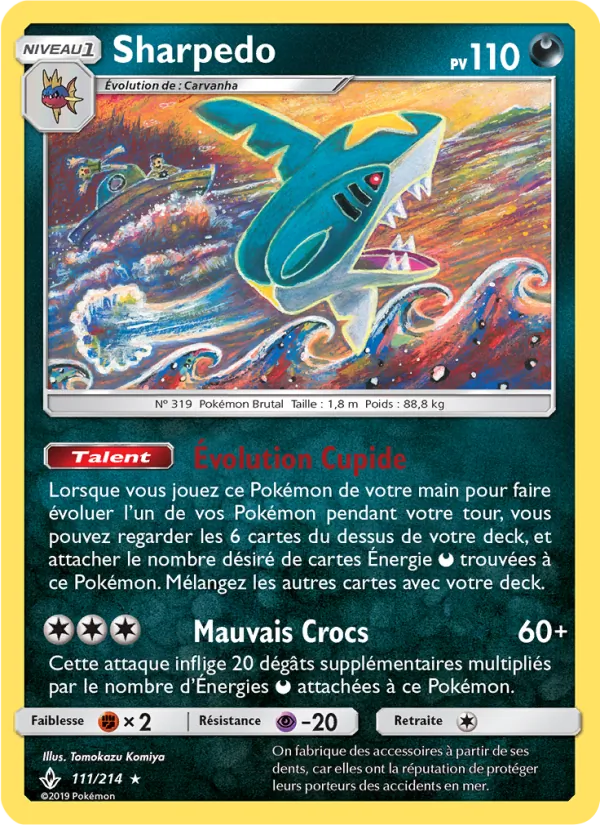 Carte Sharpedo de l'extension Alliance Infaillible, numéro 111/214