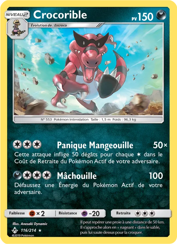 Carte Crocorible de l'extension Alliance Infaillible, numéro 116/214