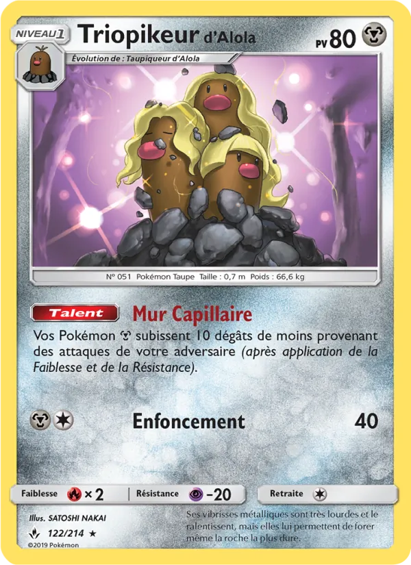 Carte Triopikeur d’Alola de l'extension Alliance Infaillible, numéro 122/214