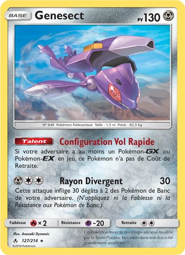 Carte Genesect de l'extension Alliance Infaillible, numéro 127/214